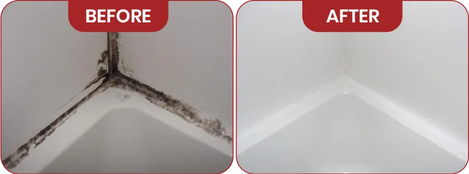 Tile Recaulking Results: Before & After Tile Recaulking Results: Before & After